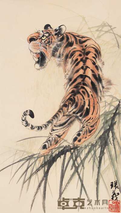 曹环义 虎 立轴 68×39cm